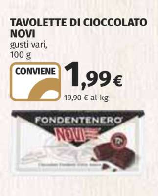 TAVOLETTE DI CIOCCOLATO NOVI