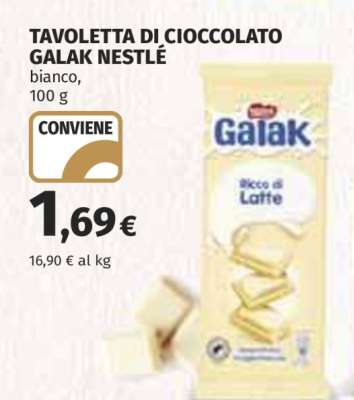 Tavoletta di cioccolato Galak Nestlé