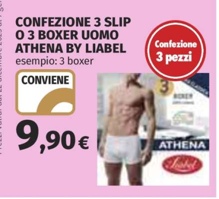 CONFEZIONE 3 SLIP O 3 BOXER UOMO ATHENA BY LIABEL