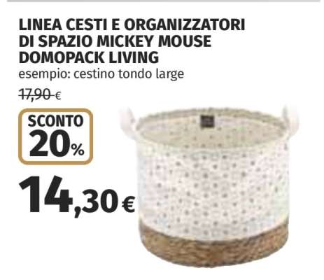 LINEA CESTI E ORGANIZZATORI DI SPAZIO MICKEY MOUSE DOMOPACK LIVING