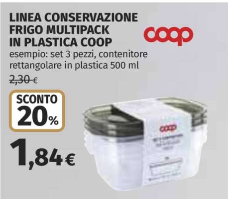 LINEA CONSERVAZIONE FRIGO MULTIPACK IN PLASTICA COOP