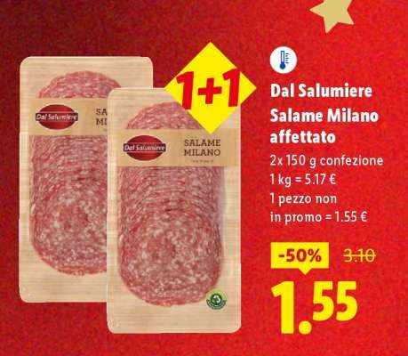 Dal Salumiere Salame Milano affettato
