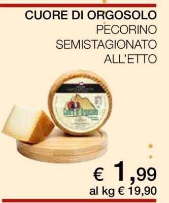 CUORE DI ORGOSOLO PECORINO SEMISTAGIONATO ALL’ETTO