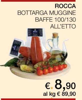 ROCCA BOTTARGA MUGGINE BAFFE 100/130 ALL’ETTO