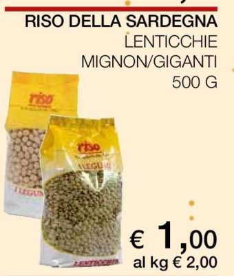 RISO DELLA SARDEGNA LENTICCHIE MIGNON/GIGANTI