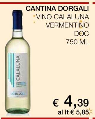 CANTINA DORGALI VINO CALALUNA VERMENTINO DOC