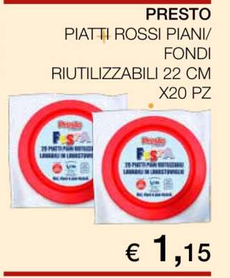 PRESTO PIATTI ROSSI PIANI/FONDI