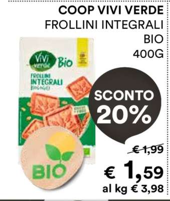 COOP VIVI VERDE FROLLINI INTEGRALI BIO 400G