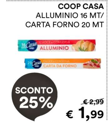 COOP CASA ALLUMINIO 16 MT/ CARTA FORNO 20 MT