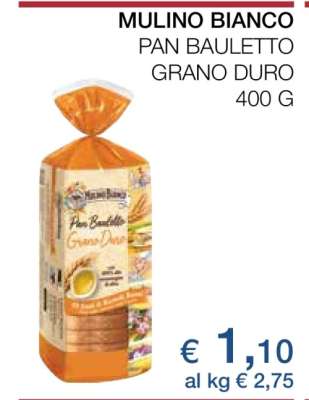 MULINO BIANCO PAN BAULETTO GRANO DURO