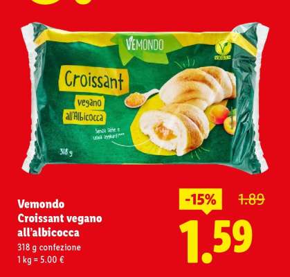 Vemondo Croissant vegano all'albicocca
