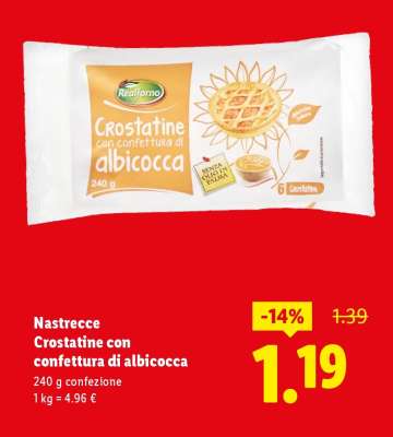 Nastreccie Crostatine con confettura di albicocca