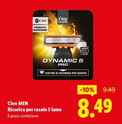 Cien MEN Ricarica per rasoio 5 lame