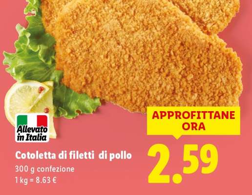 Cotoletta di filetti di pollo