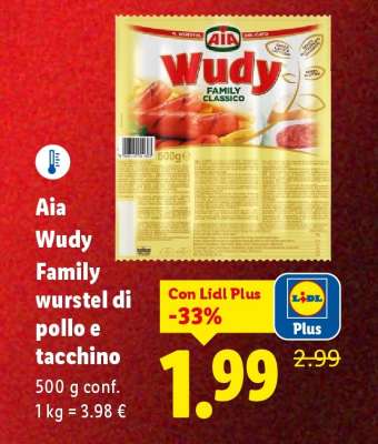 Aia Wudy Family wurstel di pollo e tacchino