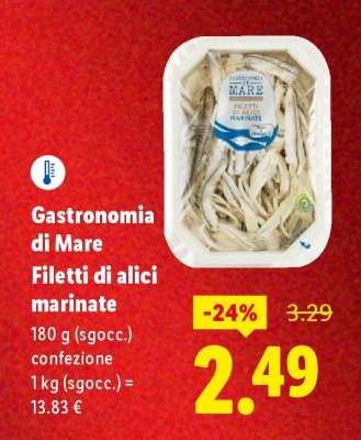 Gastronomia di Mare Filetti di alici marinate
