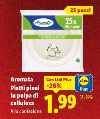 Aromata Piatti piani in polpa di cellulosa