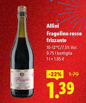 Allini Fragolino rosso frizzante