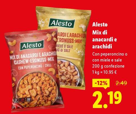 Alesto Mix di anacardi e arachidi