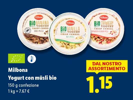 Milbona Yogurt con müsli bio