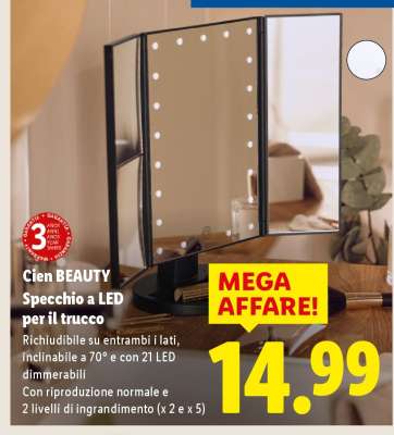Cien BEAUTY Specchio a LED per il trucco