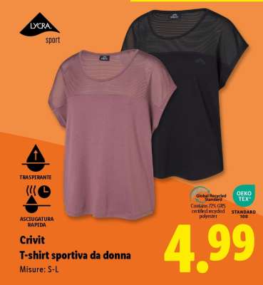 CRIVIT T-shirt sportiva da donna