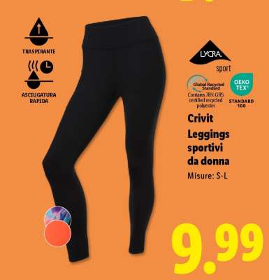 CRIVIT Leggings sportivi da donna