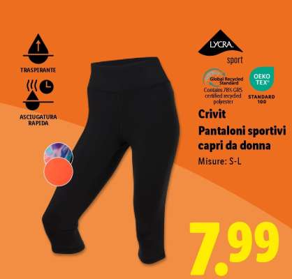 CRIVIT Pantaloni sportivi capri da donna