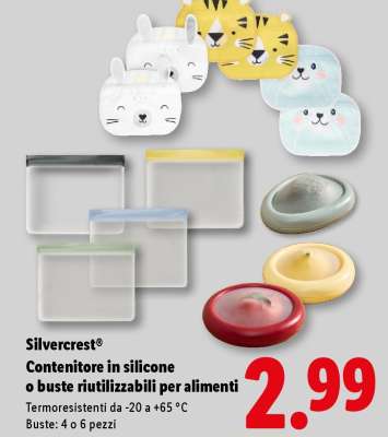 Silvercrest Contenitore in silicone o buste riutilizzabili per alimenti