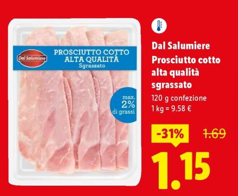 Dal Salumiere Prosciutto cotto alta qualità sgrassato