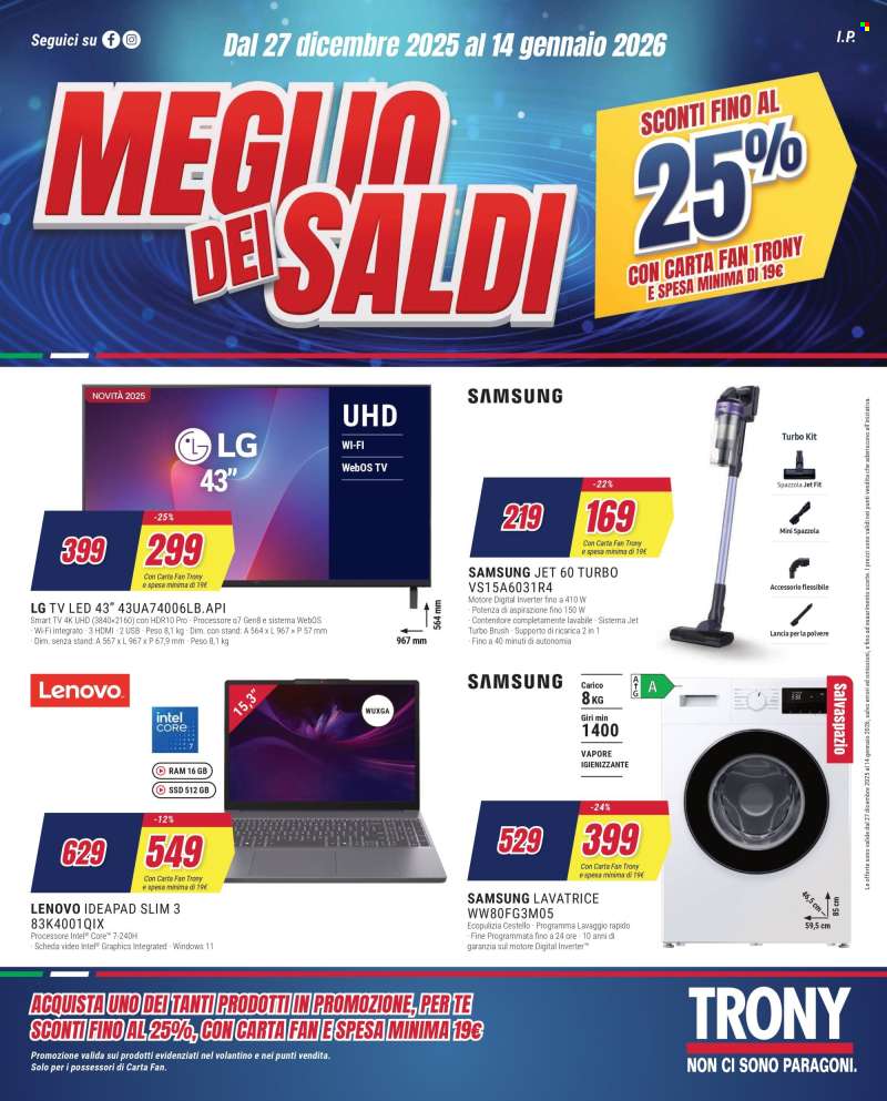 Volantino Trony - 27/12/2025 - 14/1/2026.