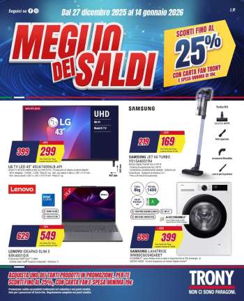 Volantino Trony - 27/12/2025 - 14/1/2026.