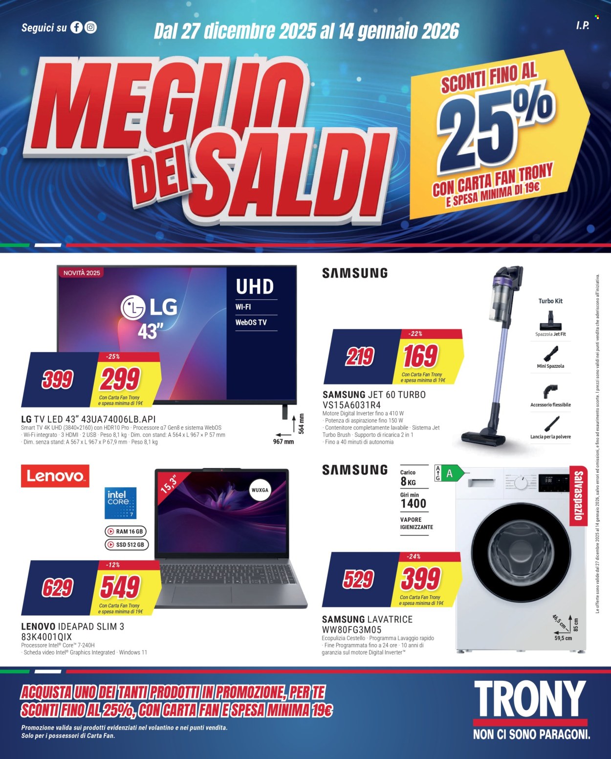 Volantino Trony - 27/12/2025 - 14/1/2026. Pagina 1