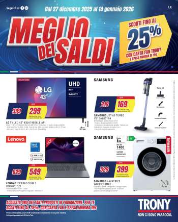 Volantino Trony - 27/12/2025 - 14/1/2026.