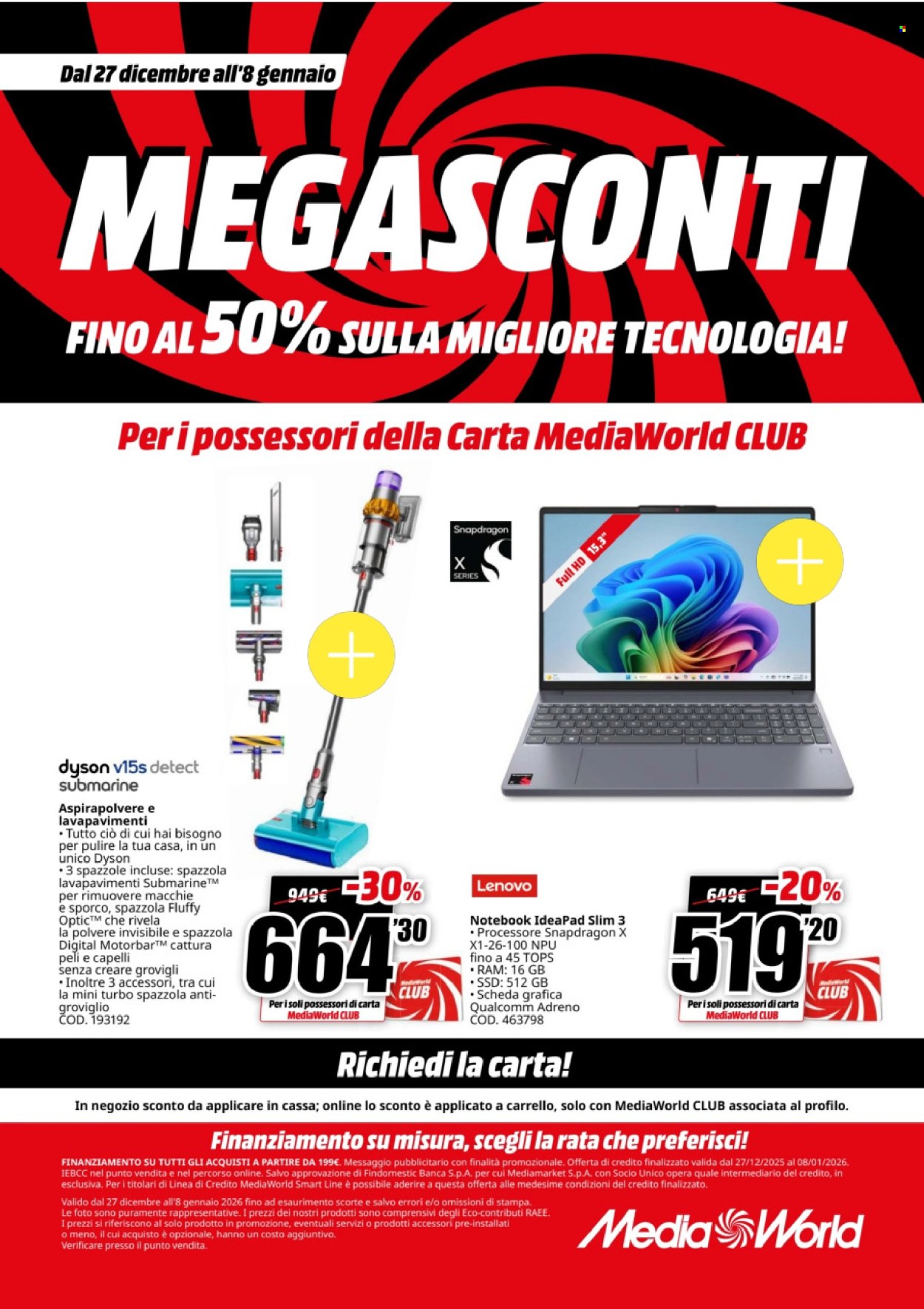 Volantino MediaWorld - 27/12/2025 - 8/1/2026. Pagina 1