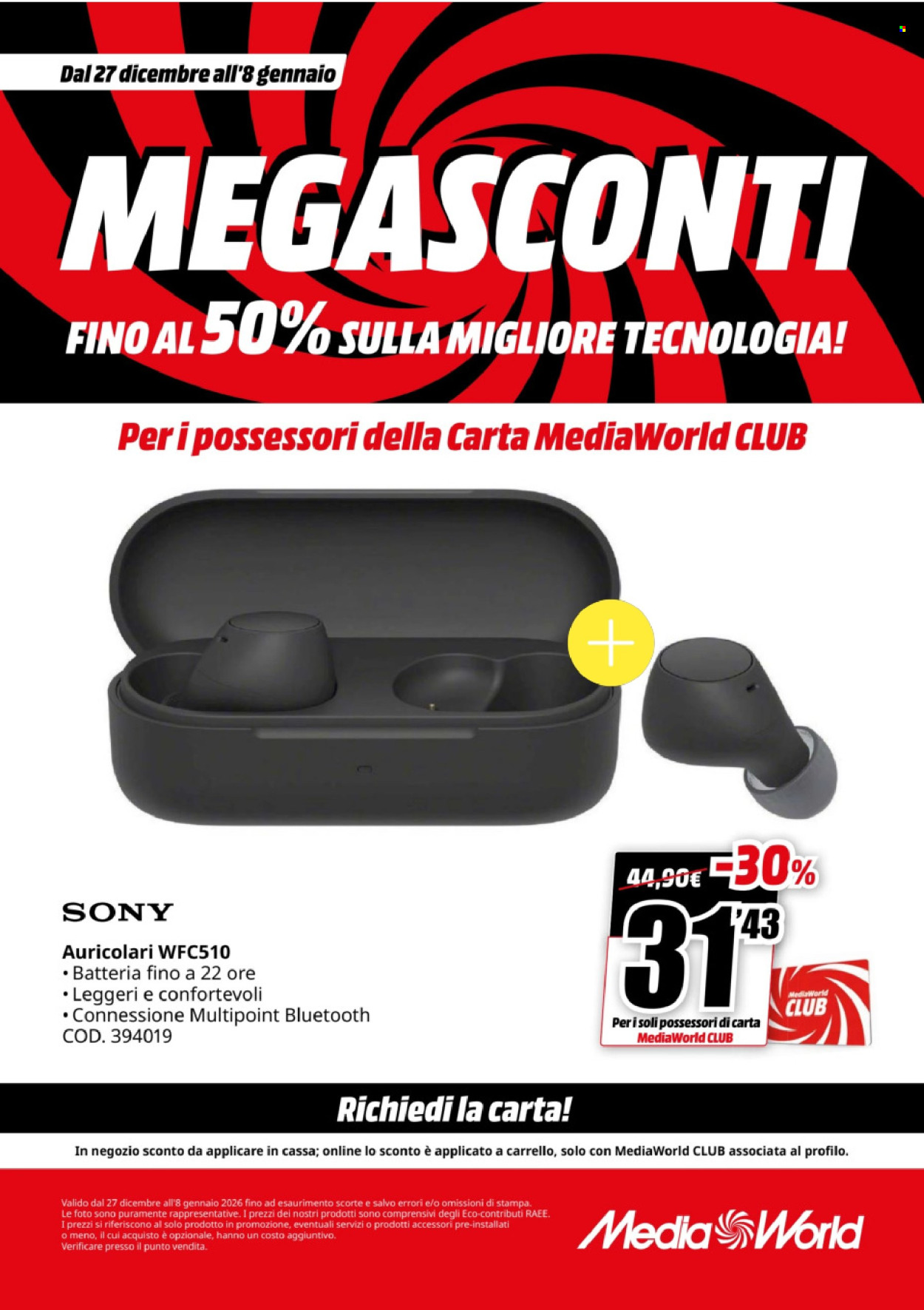 Volantino MediaWorld - 27/12/2025 - 8/1/2026. Pagina 10