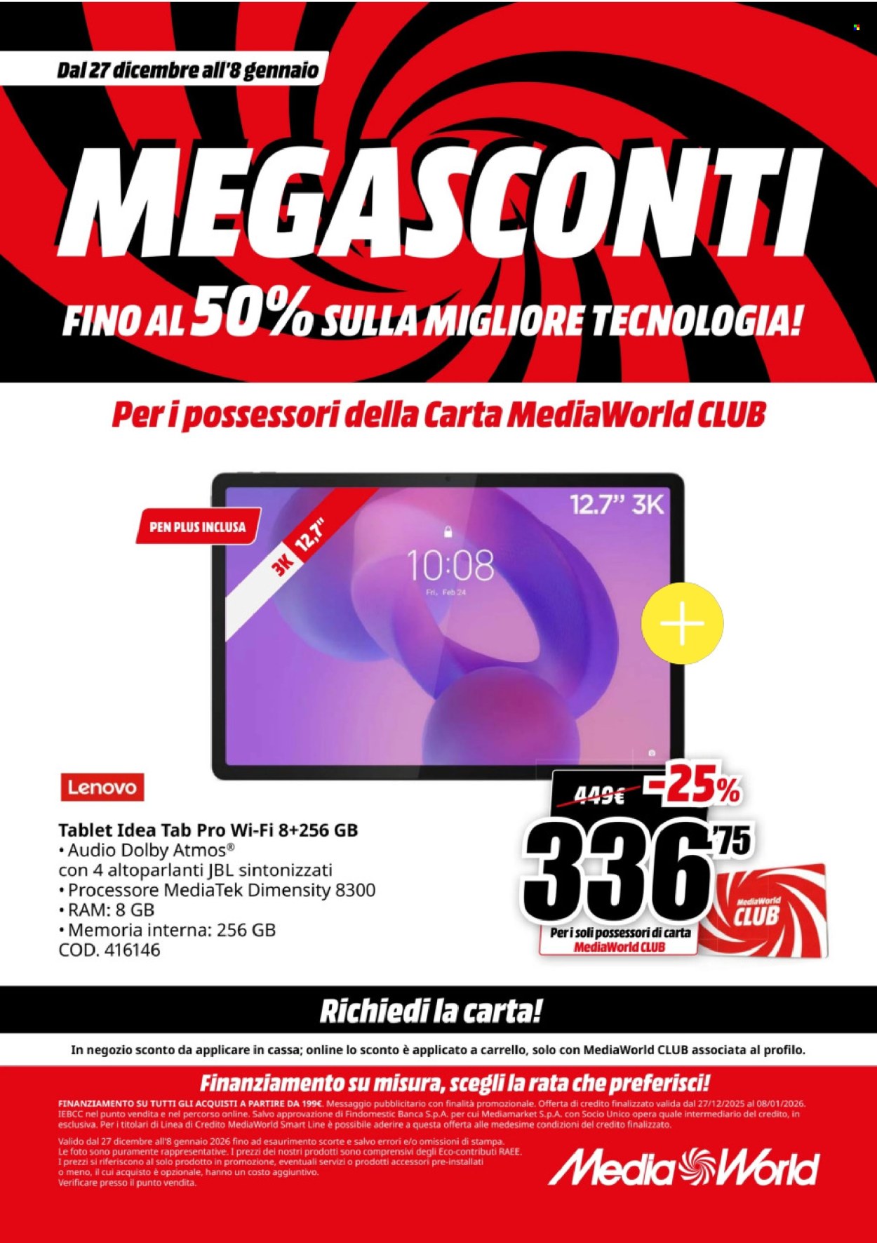 Volantino MediaWorld - 27/12/2025 - 8/1/2026. Pagina 13