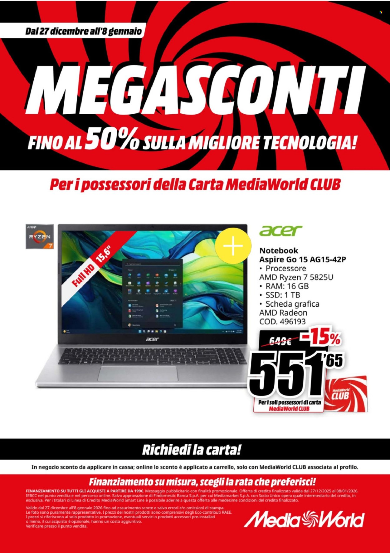 Volantino MediaWorld - 27/12/2025 - 8/1/2026. Pagina 18