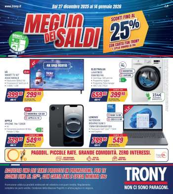 Volantino Trony - 27/12/2025 - 14/1/2026.