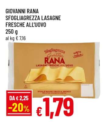 GIOVANNI RANA SFOGLIAGREZZA LASAGNE FRESCHE ALL'UOVO