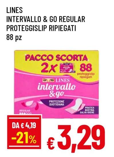 LINES INTERVALLO & GO REGULAR PROTEGGISLIP RIPIEGATI