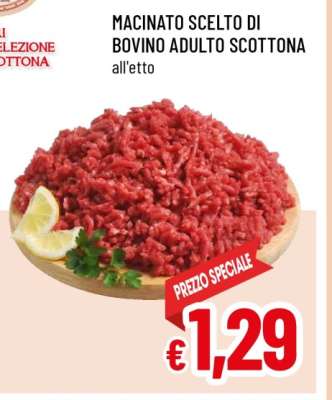 Macinato Scelto di Bovino Adulto Scottona