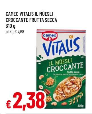 Cameo Vitalis Il Müesli Croccante Frutta Secca