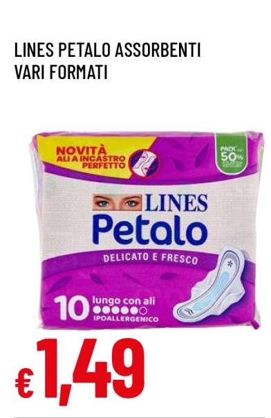 LINES PETALO ASSORBENTI VARI FORMATI