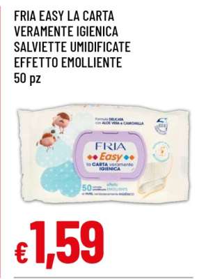FRIA EASY LA CARTA VERAMENTE IGIENICA SALVIETTE UMIDIFICATE EFFETTO EMOLLIENTE