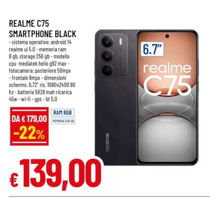 REALME C75 SMARTPHONE BLACK