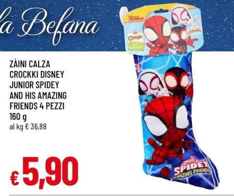 Zàini Calza Crockki Disney Junior Spidey and His Amazing Friends 4 pezzi
