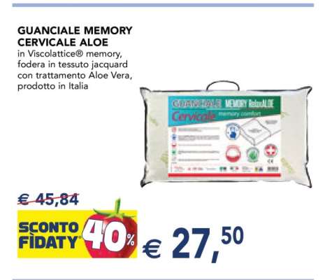 GUANCIALE MEMORY CERVICALE ALOE