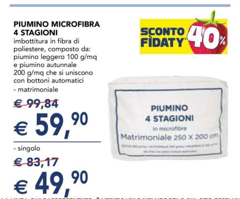 PIUMINO MICROFIBRA 4 STAGIONI