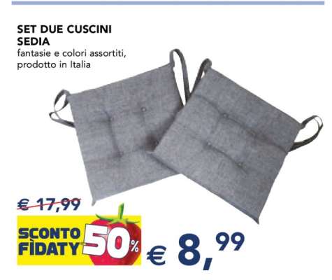 SET DUE CUSCINI SEDIA